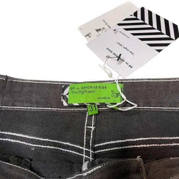 🎨 Free People X Sandrine Rose Gray Paint Splat Skinny Jeans Sz 31 NWT - Picture 2 of 8